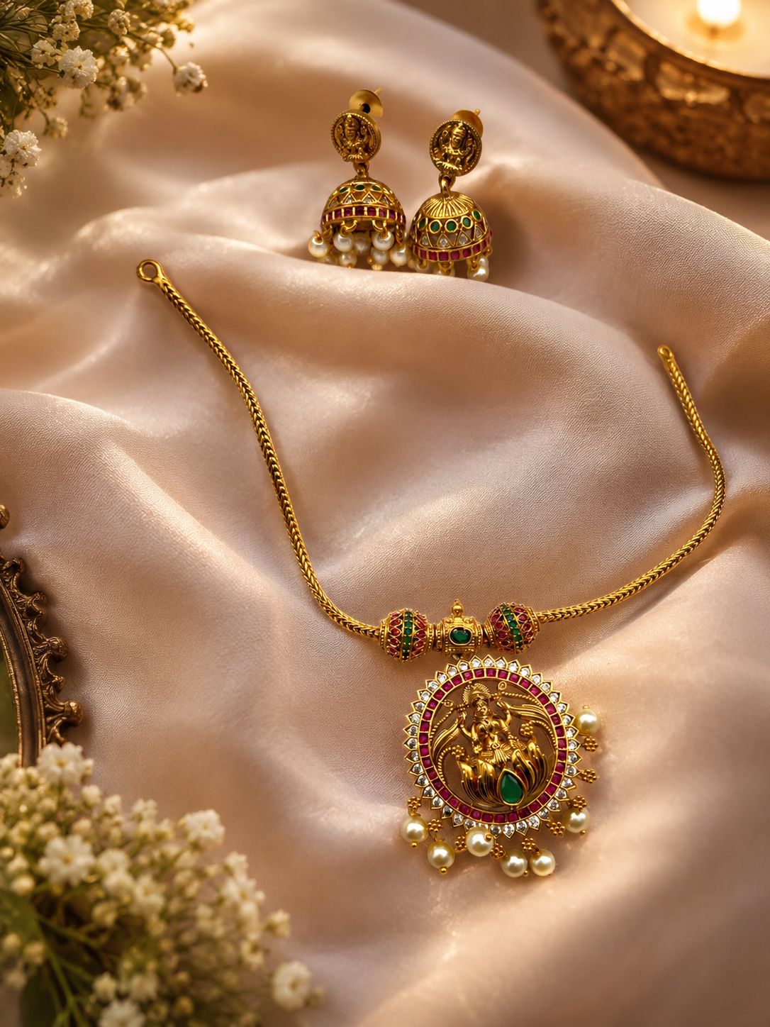 Laksmi stones set necklace